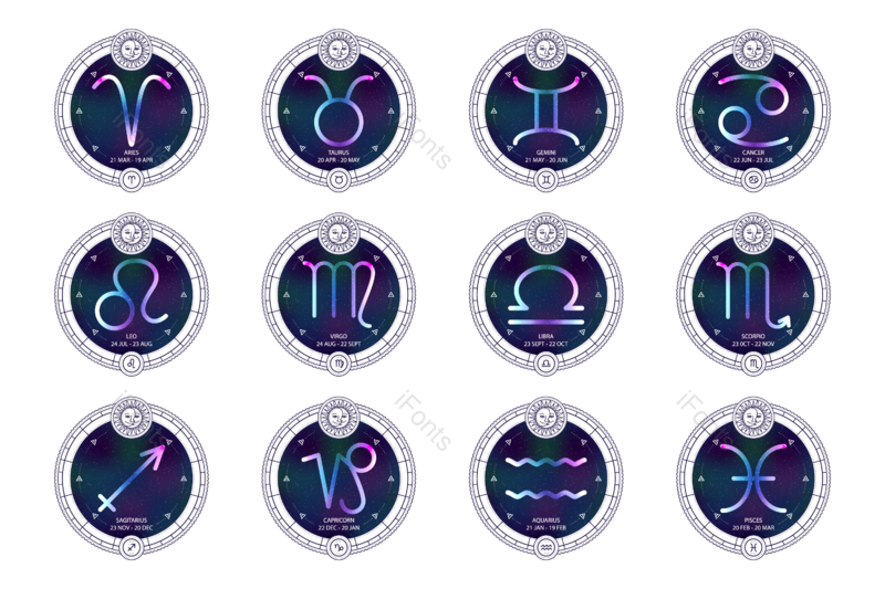 图标图片,十二星座元素,星空PNG,宇宙免抠素材